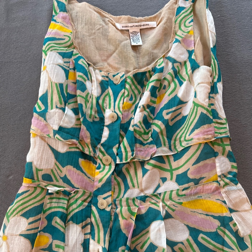 Diane Von Furstenberg DVF Floral Tank size 2